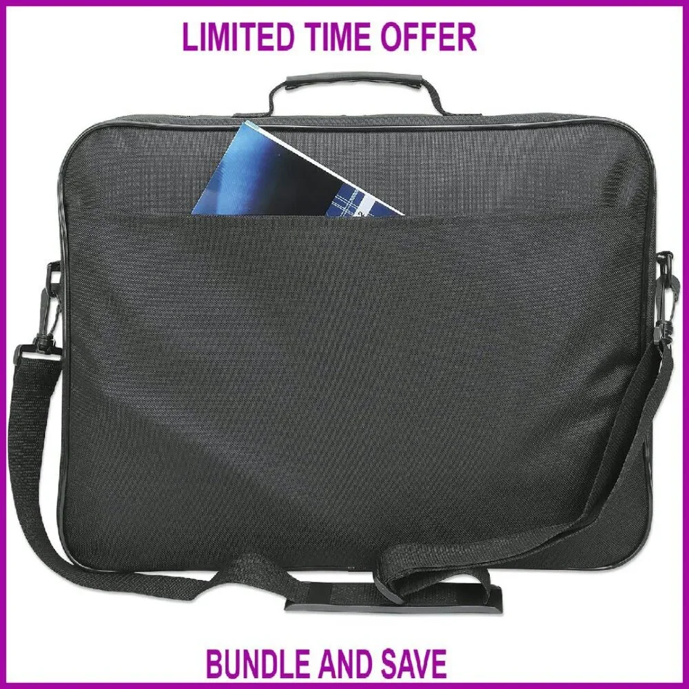 Slim Laptop Shoulder Bag Briefcase Padded Compartments Clamshell Opening